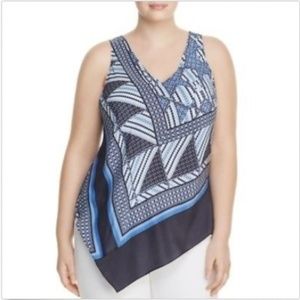 NIC + ZOE Top 3X Blue Asymmetric Calypso Tank